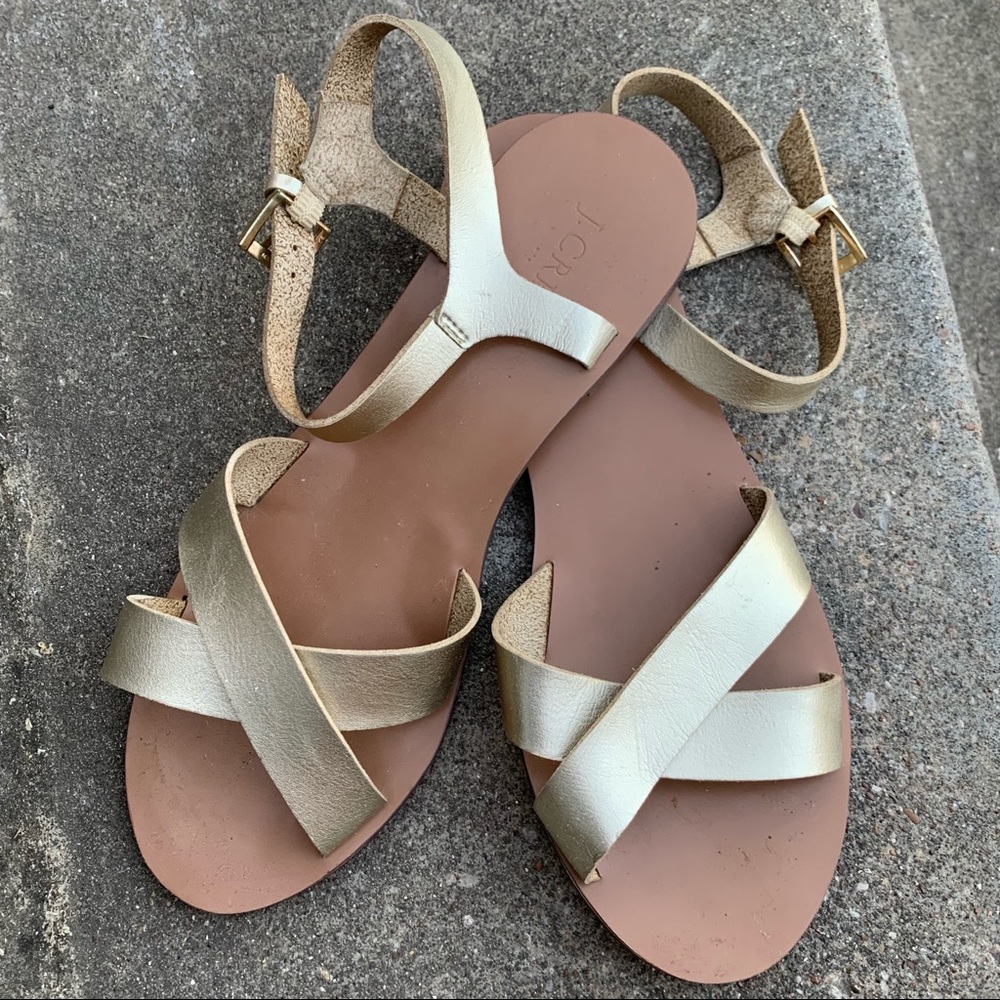 J. Crew Gold Sandals Size 9